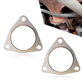 Anyhut Any14362 2 Pcs Car Exhaust Gasket 2.48 Inch Three-hole Resistant #2.48 Sliver