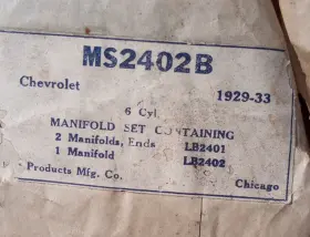 Ms2402b Chevrolet Vintage Exhaust Manifold Gaskets Nos 1929-33 6 Cylinder