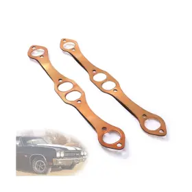 Ph307 Creative.c Sbc Header Gaskets Oval Port Copper Exhaust Manifold Compatible With