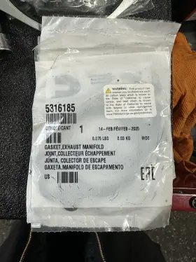 5316185 Cummins Qty 6 Genuine Gaskets Exhaust Manifold 5316185 Cummins Qty 6 Genuine Gaskets Exhaust Manifold