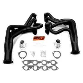D318-b Dougs Headers - 4-tube Steel Hi-temp Black Coated Long Tube Exhaust