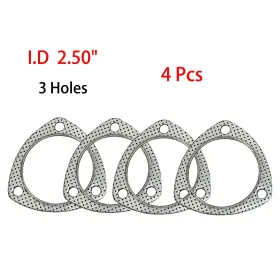 365003-4 Etl Performance 4pcs High Temp 3-bolt Exhaust Gasket 2.50 Inch 63.50mm I.d