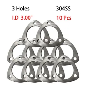 365008-10 Etl Performance 10pcs 3.00 Inch - 3 Bolt Universal Exhaust Flanges Holes 304ss 76.5mm New