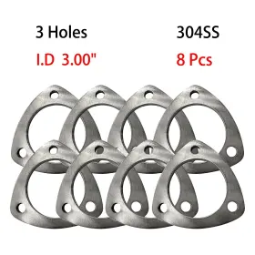 365008-8 Etl Performance 8pcs 3.00 Inch - 3 Bolt Universal Exhaust Flanges Holes 304ss 76.5mm New