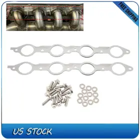 551696 Gearzaar Ls Mls Exhaust Manifold Header Gasket Pair With Bolts For Ls1 4.8 5.3 5.7 6.0 A