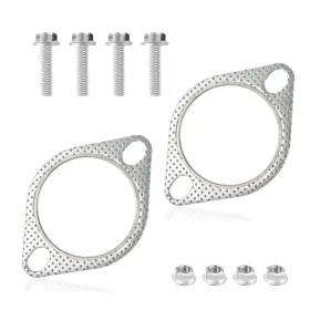 Ihotder Shuan-2923 2pcs 2.5 Inch Exhaust Gasket Kit Include 4pcs Bolts 2-bolt 2.5inch