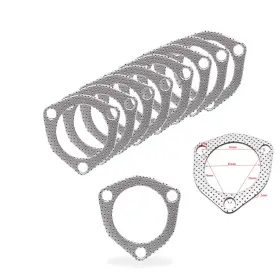 101115 Maxhanest 10 X 2.5 Inch Catback Exhaust Header Down Pipe Manifold Collector Gasket 3 Bolt