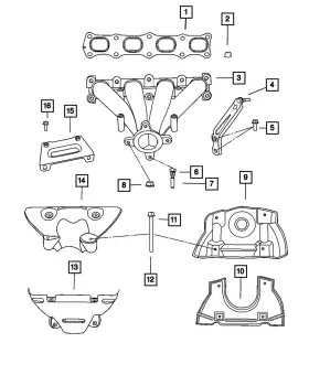 04884825ab Mopar Genuine Exhaust Manifold Gasket 4884825ab