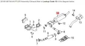 20100-9bt0a Nissan 20100-9bp0a New Genuine Oe Muffler Assembly-exhaust Main