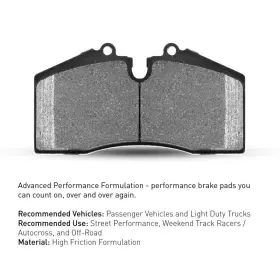 R1 Concepts 2115-1578-01 Performance Brake Pads For Honda Civic 1996-2001 Front Fit