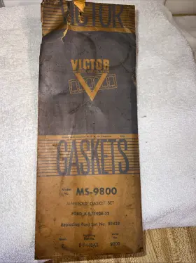 Ms-9800 Victor Nors Manifold Gasket Set For Ford A-b 1928-32 Nos