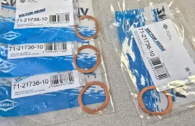 021256251a Victor Reinz Set Of 4 Brand New Porsche 914 1.7 Copper Exhaust Mainfold Cylinder Head Gaskets