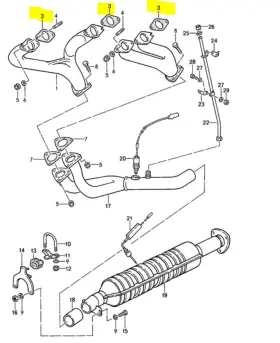 944-111-197-04 Victor Reinz 71-26405-10 Porsche 944 85-89 Cylinder Head To Exhaust Manifold Gasket Set
