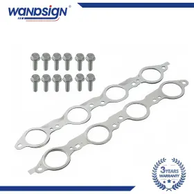 6506775aa Wanasign Auto Ls Mls Exhaust Manifold Header Gasket Pair With Bolts Fits Ls1/ls2/ls3 4.8 5.3 6.0l