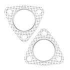 2PCS 2" Exhaust Gasket SET,3-BOLT 3.62*3.62*0.07 Icnh, Triple-hole New. Price: $7.41.