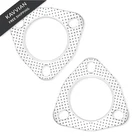 2PCS 2.25" Exhaust Gasket SET,3-BOLT 3.62*3.62*0.07 Icnh, Triple-hole New. Price: $7.52.