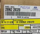 Hyundai Genuine Parts 28962-2B320 Seal Ring 2011-2014 Veloster New. Price: $27.60.