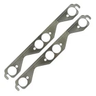 Round Port Aluminum Exhaust Gaskets, Pair, Fits Chevy Sbc 1955-1991 (265-400) New. Price: $26.95.