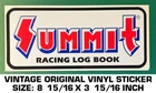 Summit Racing Log Book Vintage Original Vinyl Decal Sticker-drag-performance Used. Price: $5.63.
