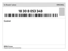 Genuine Bmw Gasket 18-30-8-053-348 New. Price: $35.14.