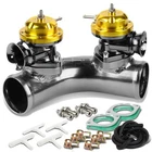 Grs/gs 2.5" 70 Degree Twin Flange Pipe Adaptor+turbo Blow Off Bov Boost X2 Gold New. Price: $67.88.